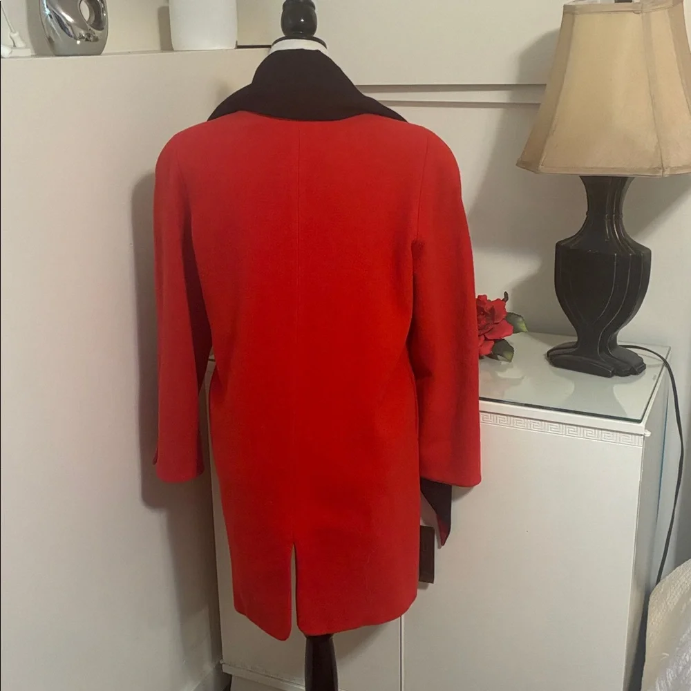 Vintage Elegant Red Wool Women's Coat Size 8 - Picture 4 of 8